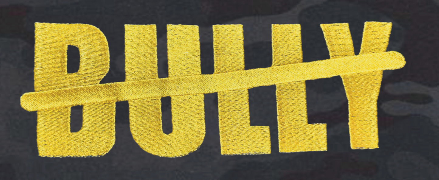 ANTI-BULLY LOGO GOLD EMBROIDERED HOODIE-BLACK CAMO